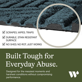 WaterHog fibers crafted from recycled PET for eco-friendly entrances.