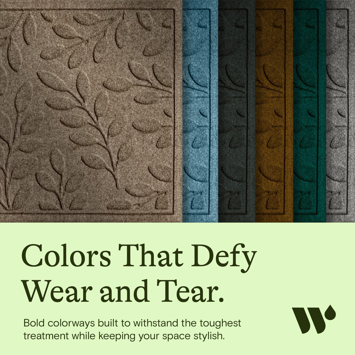 WaterHog rubber back with SBR backing in camel provides non-slip stability