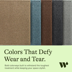 Camel color WaterHog Squares mat complements entryways and hides tracked debris.