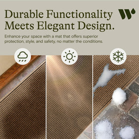 Easy to clean WaterHog mat: shake, vacuum, rinse, and air dry.