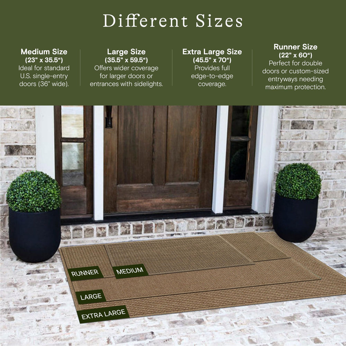 WaterHog Squares mat with non-slip backing keeps entryways stable on all floors.