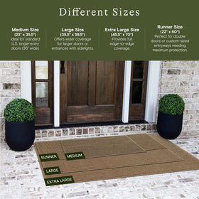 WaterHog Squares mat with non-slip backing keeps entryways stable on all floors.