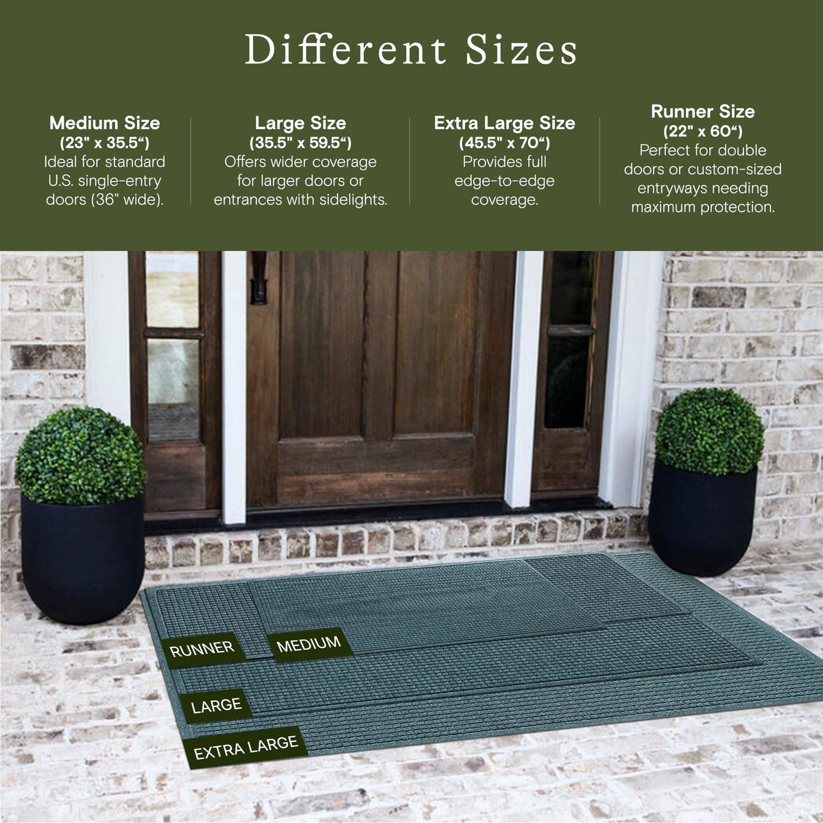 WaterHog Squares indoor-outdoor mat shown at an entry with versatile use.