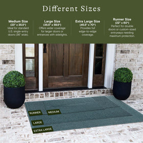 WaterHog Squares indoor-outdoor mat shown at an entry with versatile use.