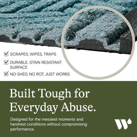 WaterHog Squares water-trapping ridges protect interior surfaces from moisture.