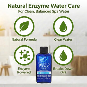 Spa water looks clear in a glass with Waters Choice presentation