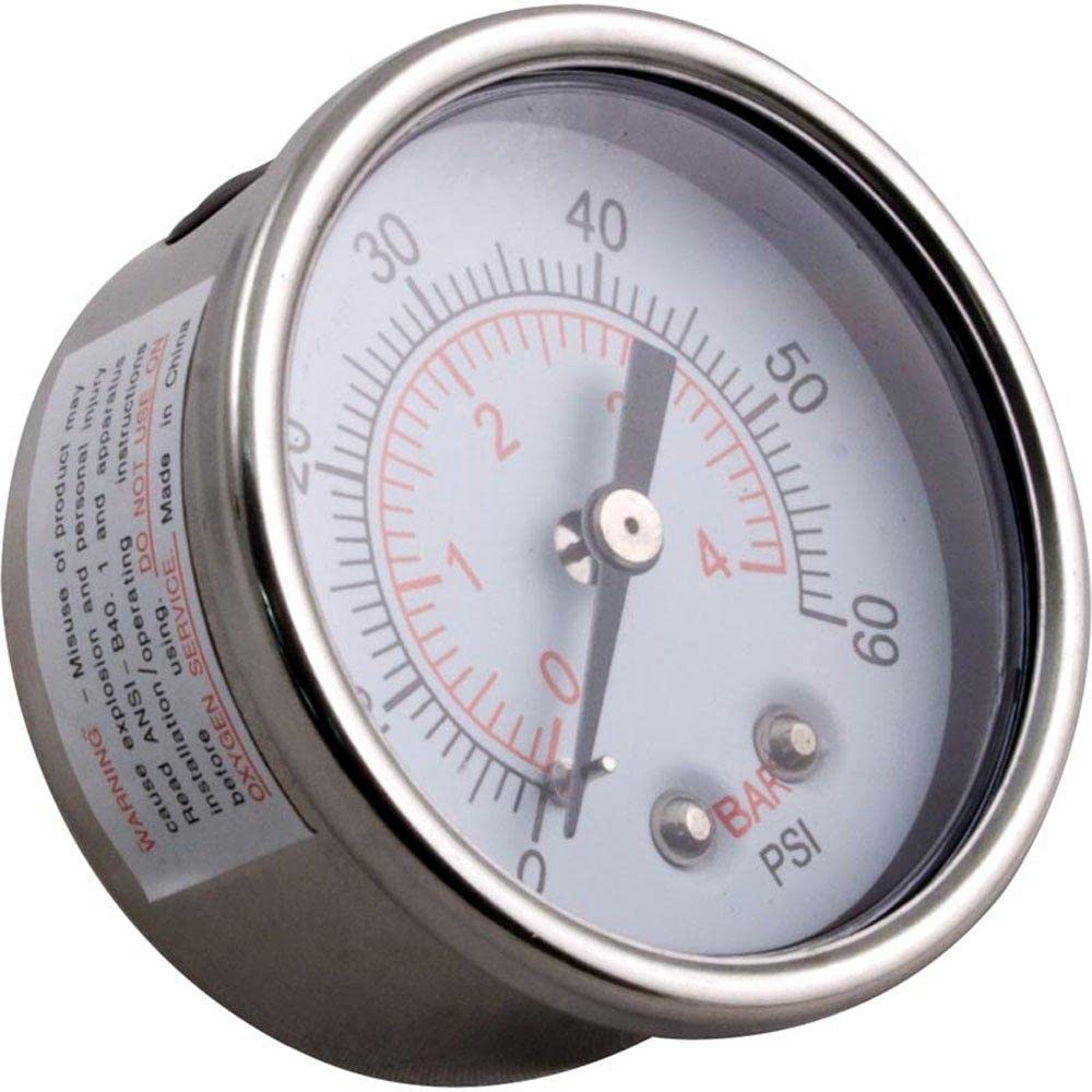 Waterway 830-4000SS pressure gauge front view for reliable filtration readings
