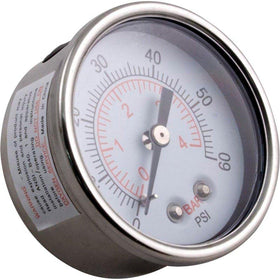 Waterway 830-4000SS pressure gauge front view for reliable filtration readings