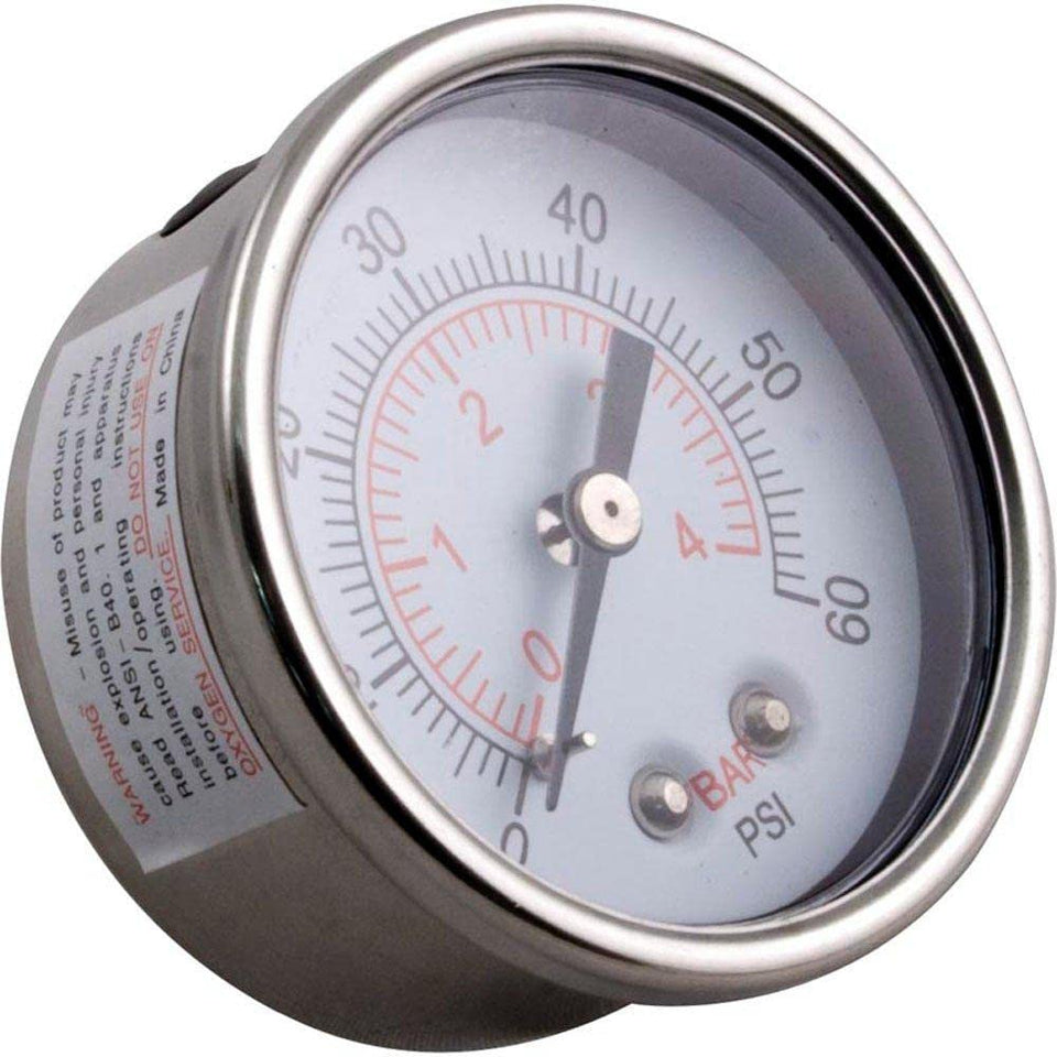 Waterway 830-4000SS pressure gauge front view for reliable filtration readings