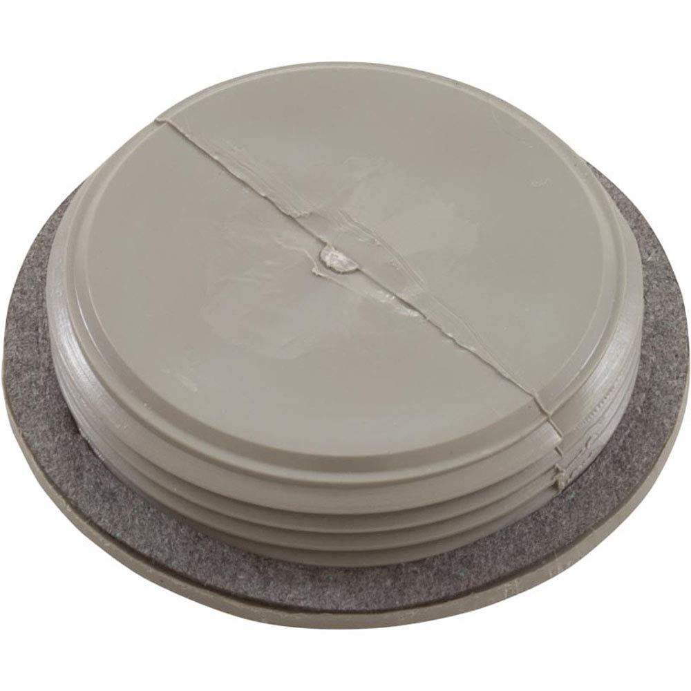 Waterway flush plug gray installed in a pipe demonstrates quick maintenance.