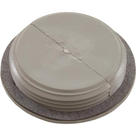 Waterway flush plug gray installed in a pipe demonstrates quick maintenance.