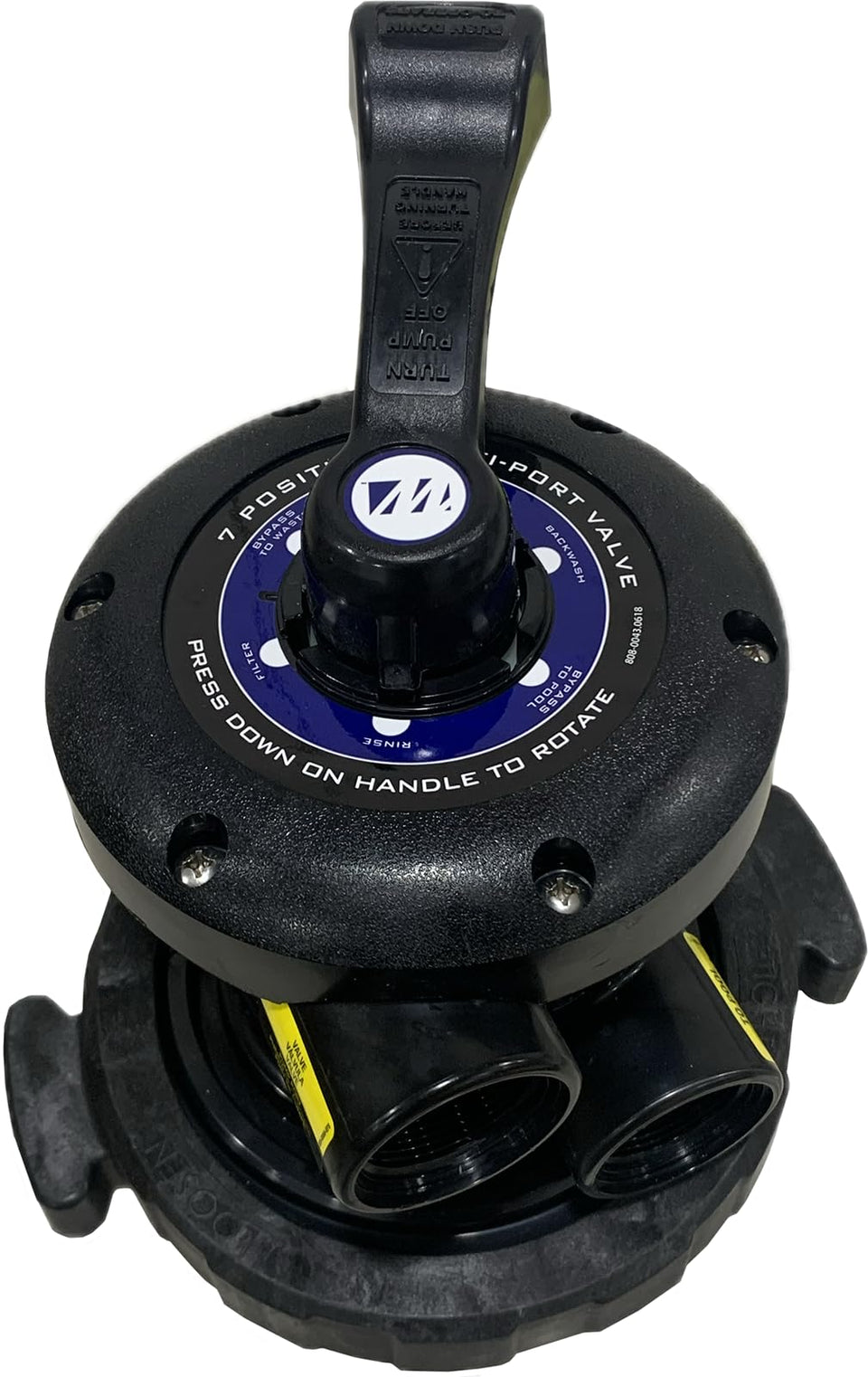 Waterway Plastics WVS003B valve multiport closeup for precise pool filtration control