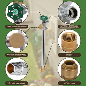 Watflow lead-free brass chrome finish detail for durable outdoor use.