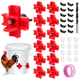 WATMTIN chicken waterer nipples 12-pack for tidy, efficient poultry hydration
