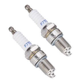WATODAY F7TC spark plug closeup, robust ignition design for 4-stroke engines.