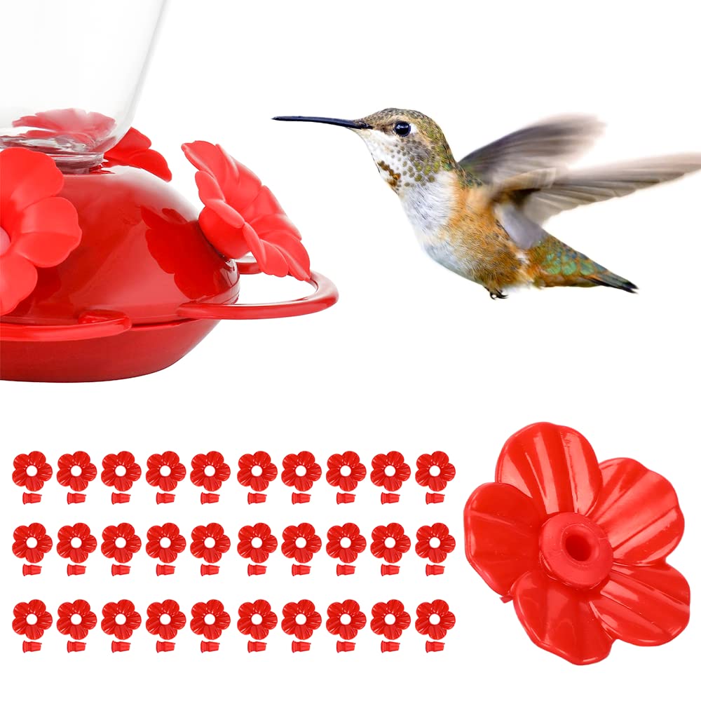 Watris Veiyi red replacement flowers for hummingbird feeders, durable and easy to install.