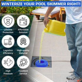 Wave Pool 2-inch threaded skimmer plug fits standard skimmers.