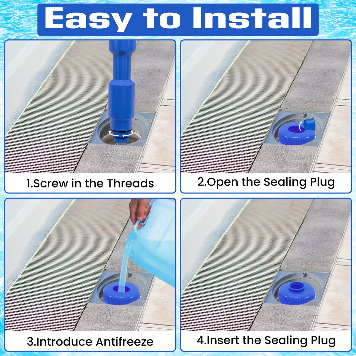 Wave Pool universal-fit skimmer plug demonstrates broad compatibility.