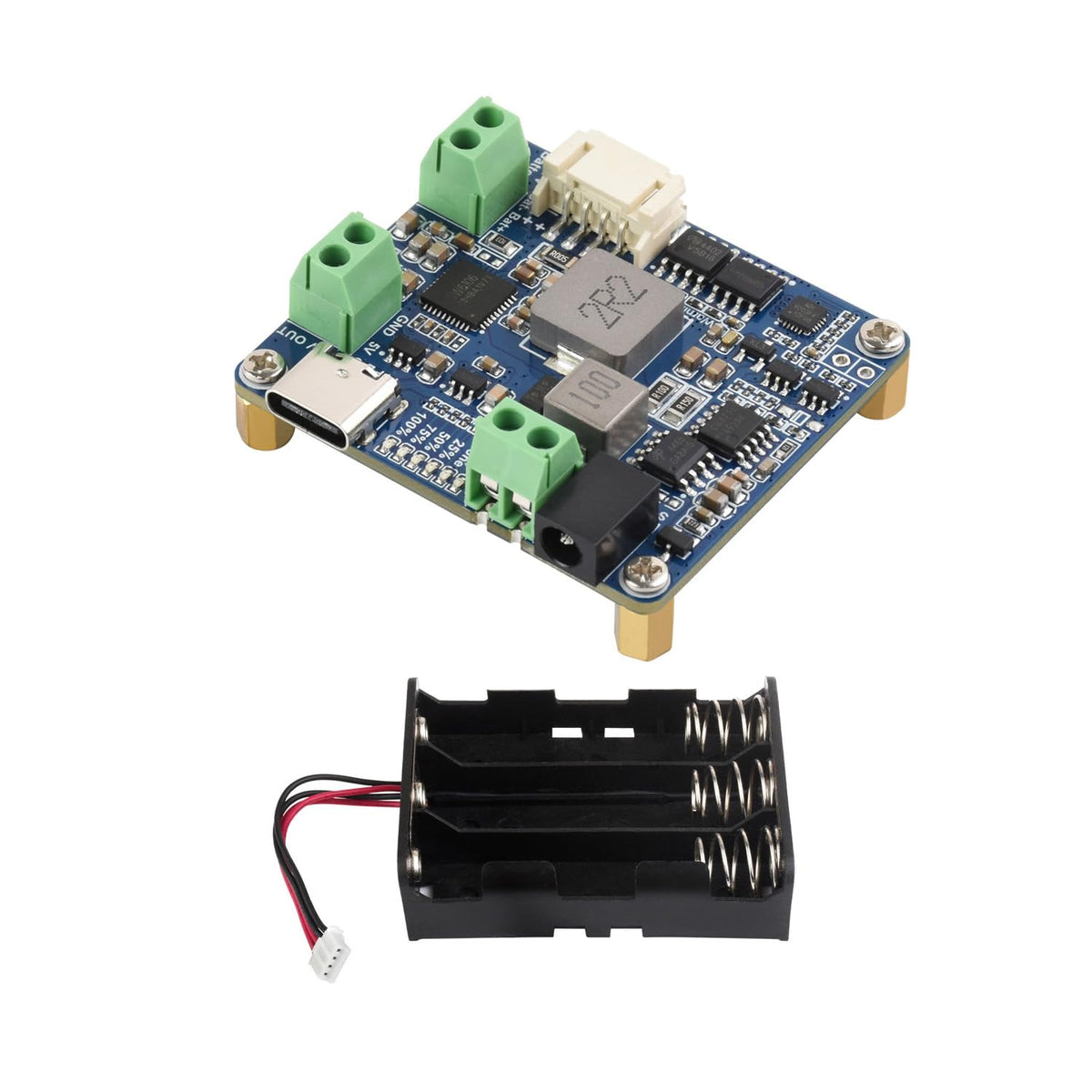 Waveshare Solar Power Manager Module D front view showing compact design and controls
