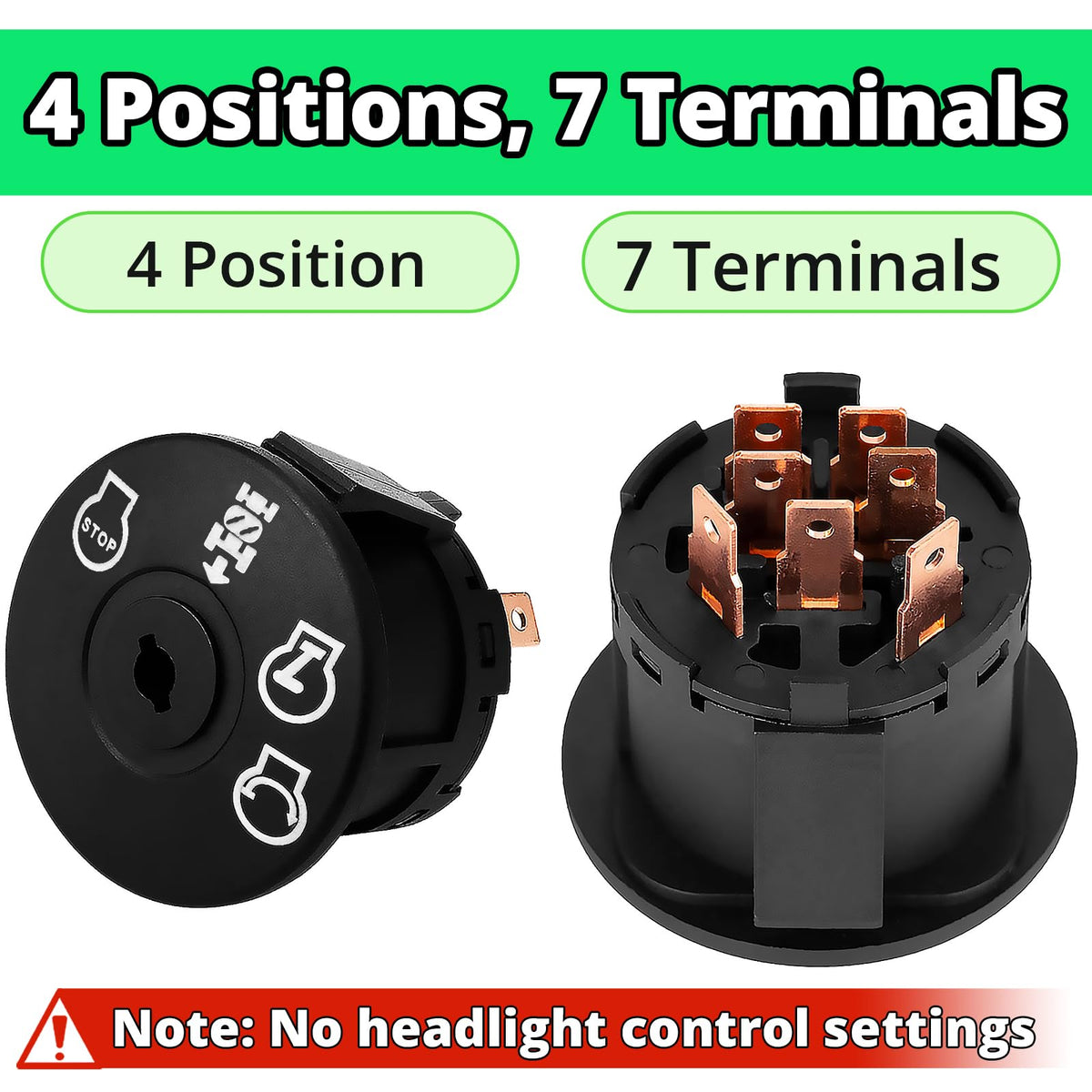 Wawews ignition switch with two keys enables quick, tool-free replacement.