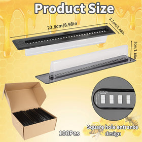 WAYASDCU trap beehive close up, durable black plastic for reliable hive monitoring.