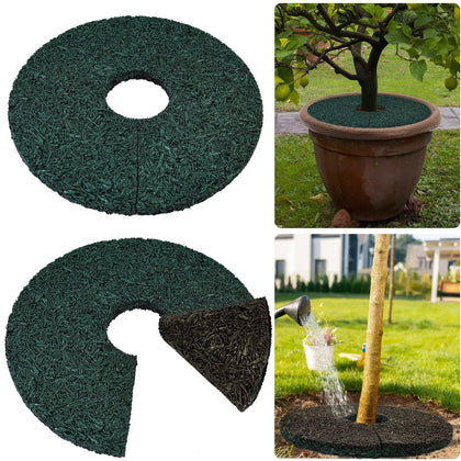 Waybas double-side mulch ring, green side, natural look and root protection.