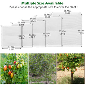 Waybas large fruit netting covers trees while allowing air and sunlight.