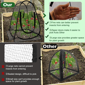 Waybas plant cage features a zipper door for easy plant care access.