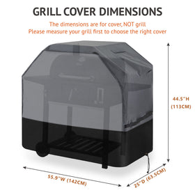 Waykea grill cover back view demonstrates water resistance for outdoors.