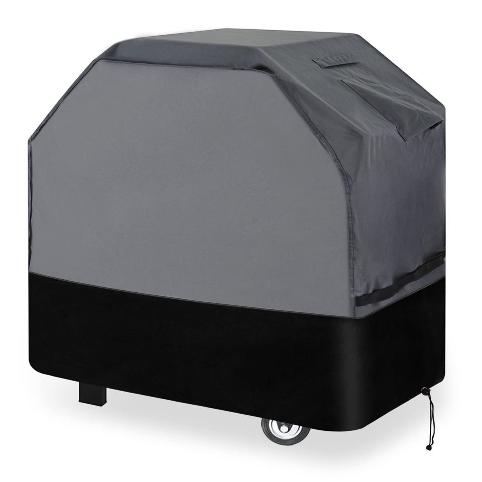 Waykea heavy-duty grill cover front view protects a 56-inch grill from rain.