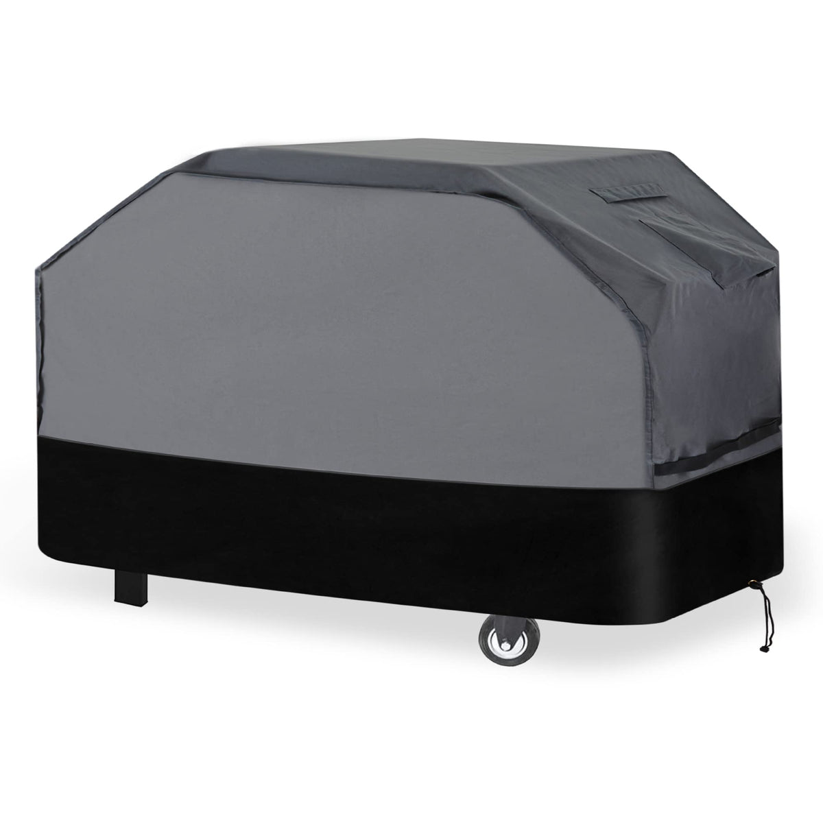 Waykea heavy-duty grill cover 76-inch front view protecting grill from rain and sun.