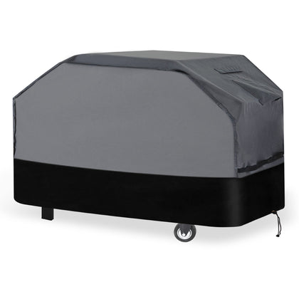 Waykea heavy-duty grill cover 76-inch front view protecting grill from rain and sun.