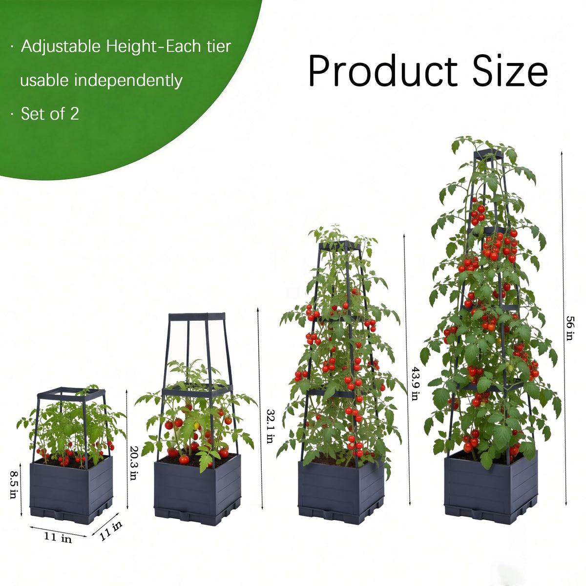 Waylinho vertical garden bed ideal for tomatoes, strawberries, and climbers.