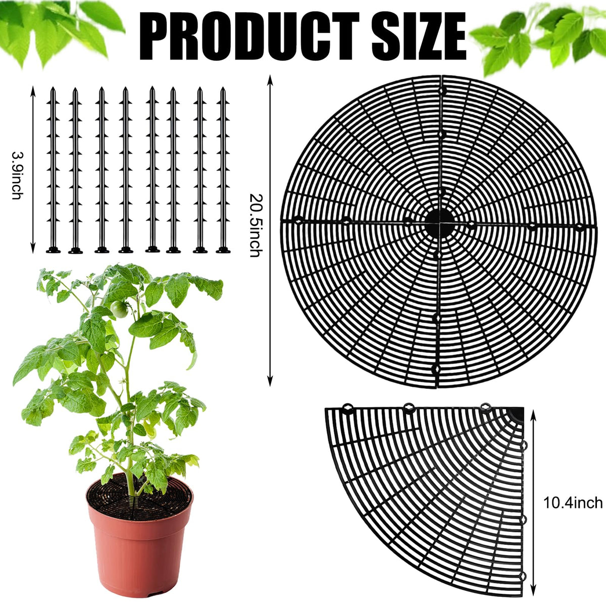 WBNYX plant pot cover, small 11.8-inch, fits compact pots and reduces soil spill.