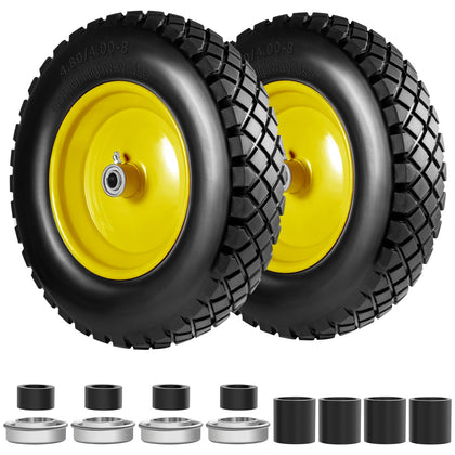 Wbuosz flat-free wheelbarrow tire, 16 inch side view, garden task ready