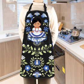 Adjustable neck strap on the WCGXKO apron for a comfortable fit