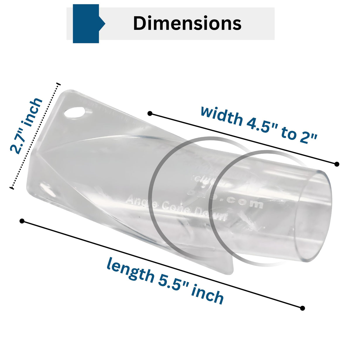 WCS PRO-Cone Corner tapered exit close-up illustrating one-way flow.