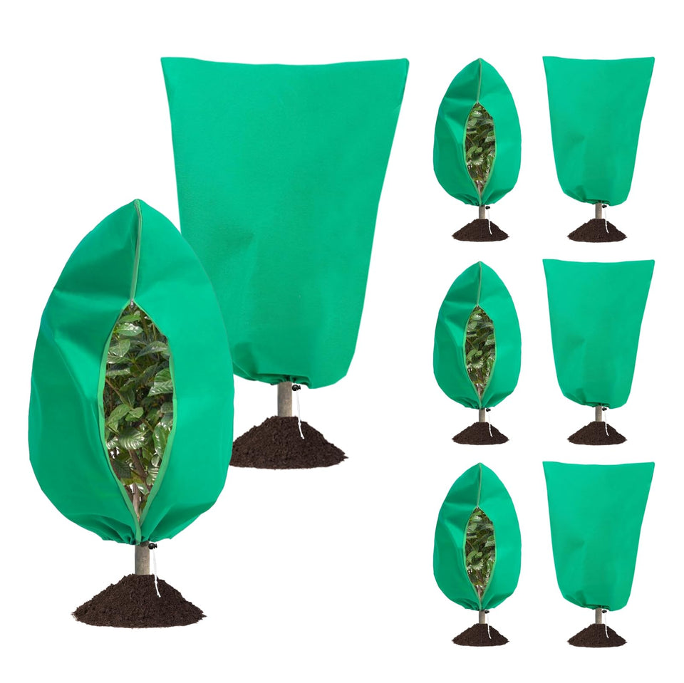 WDBG plant covers with zipper-drawstring side for easy access and protection