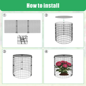 WDBG cylindrical cage assembled for vegetables and flowers.