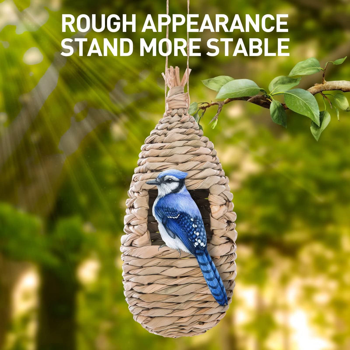 WDEFUN three-pack hummingbird houses shown in a versatile yard setup.