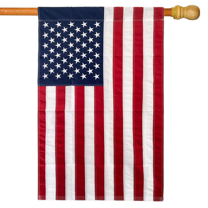 WDGG embroidered American flag with stars for yard display.