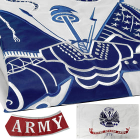 WDGG embroidered army flag 3x5 front view with durable double-sided embroidery.