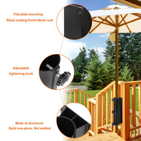 Wdwlbsm side view umbrella mount demonstrates compact deck integration with minimal footprint