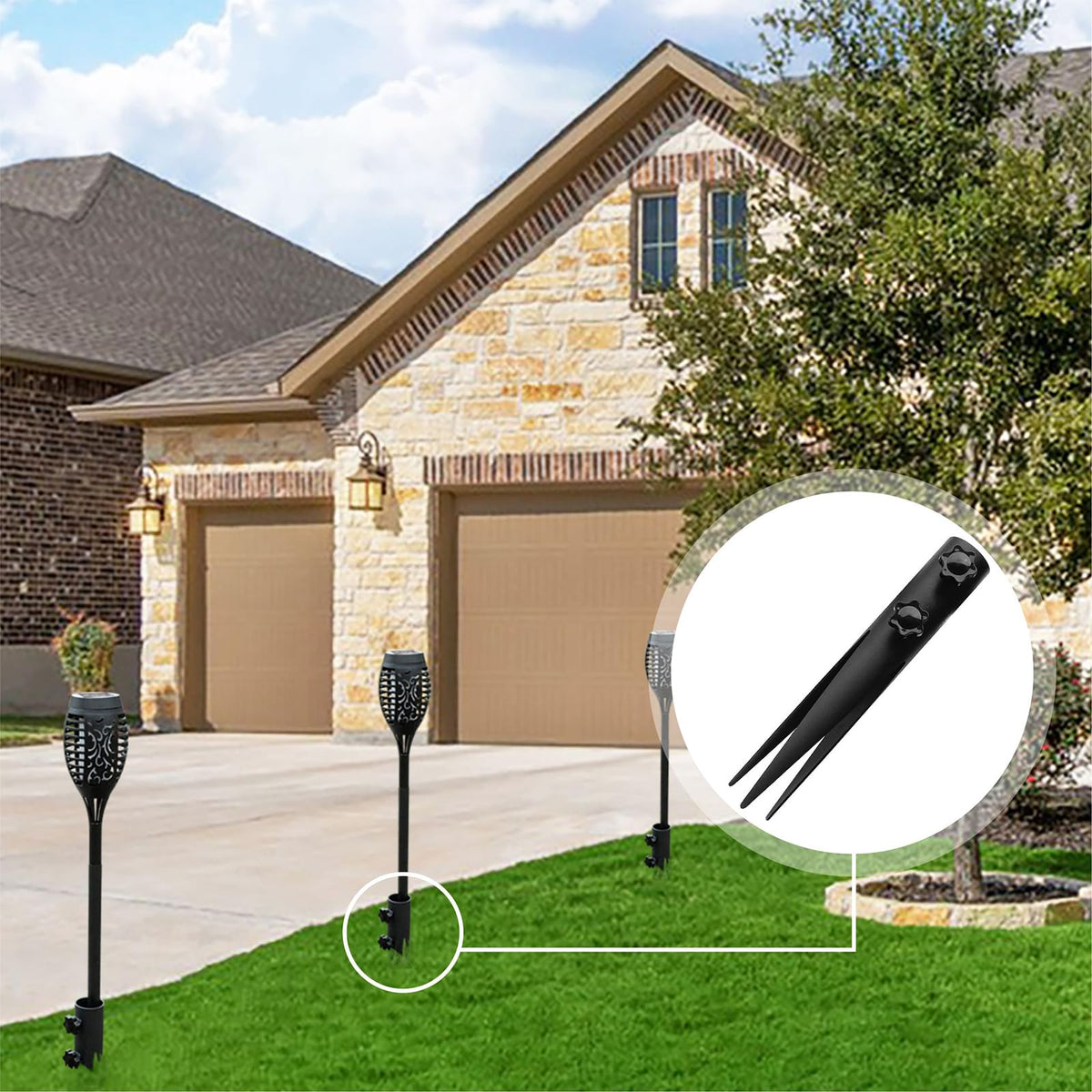 Wdwlbsm solar pathway light stake supports multiple outdoor surfaces.