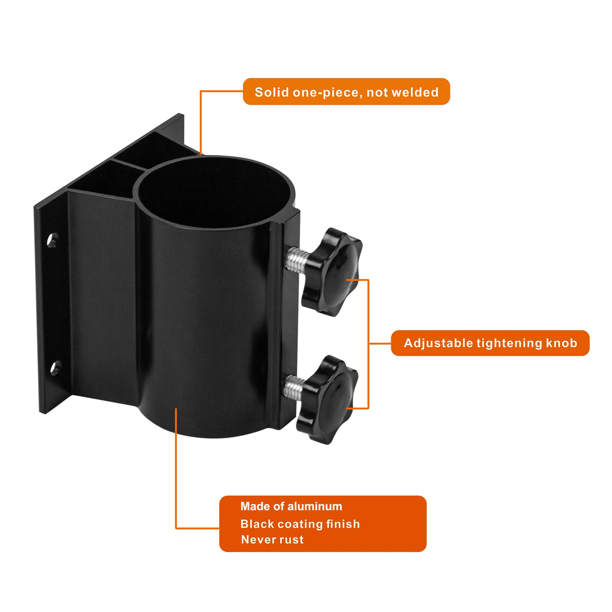 Wdwlbsm aluminum construction with black finish resists rust.