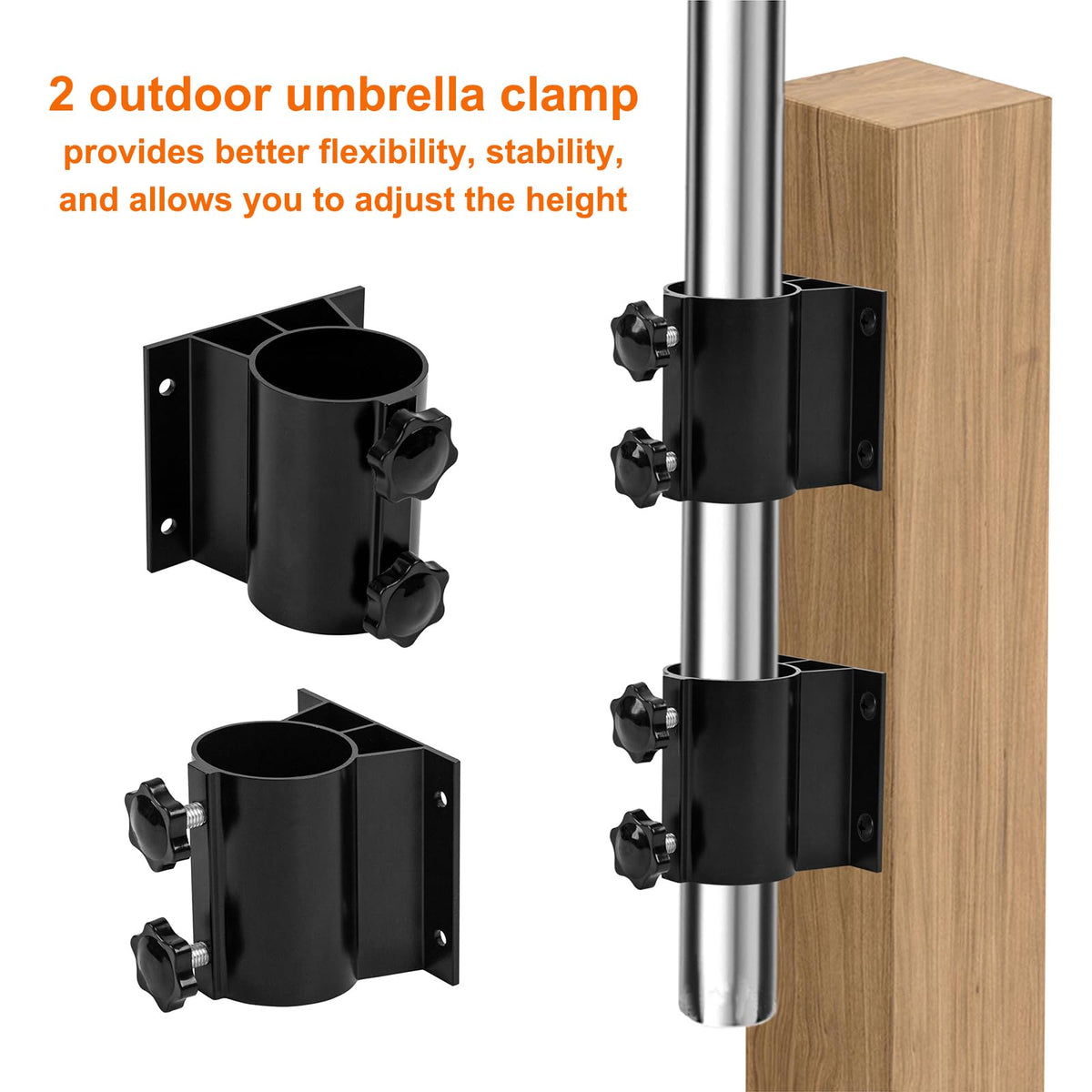 Wdwlbsm deck railing attachment keeping shade conveniently nearby.