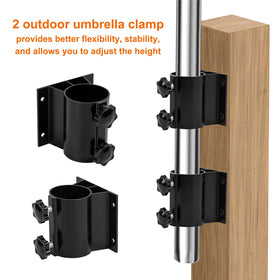 Wdwlbsm deck railing attachment keeping shade conveniently nearby.