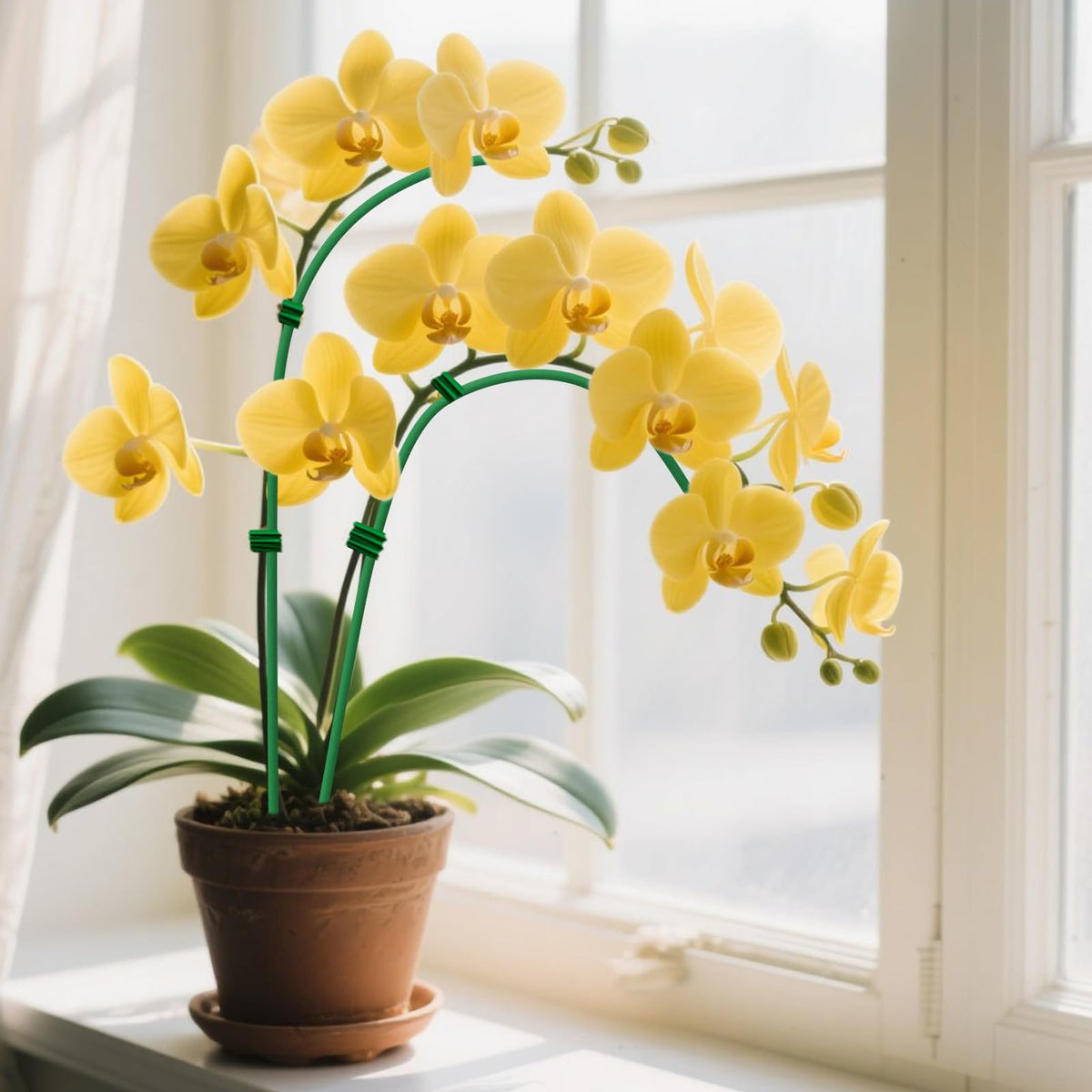WDZZHOT orchid-friendly stake helps guard against drooping stems