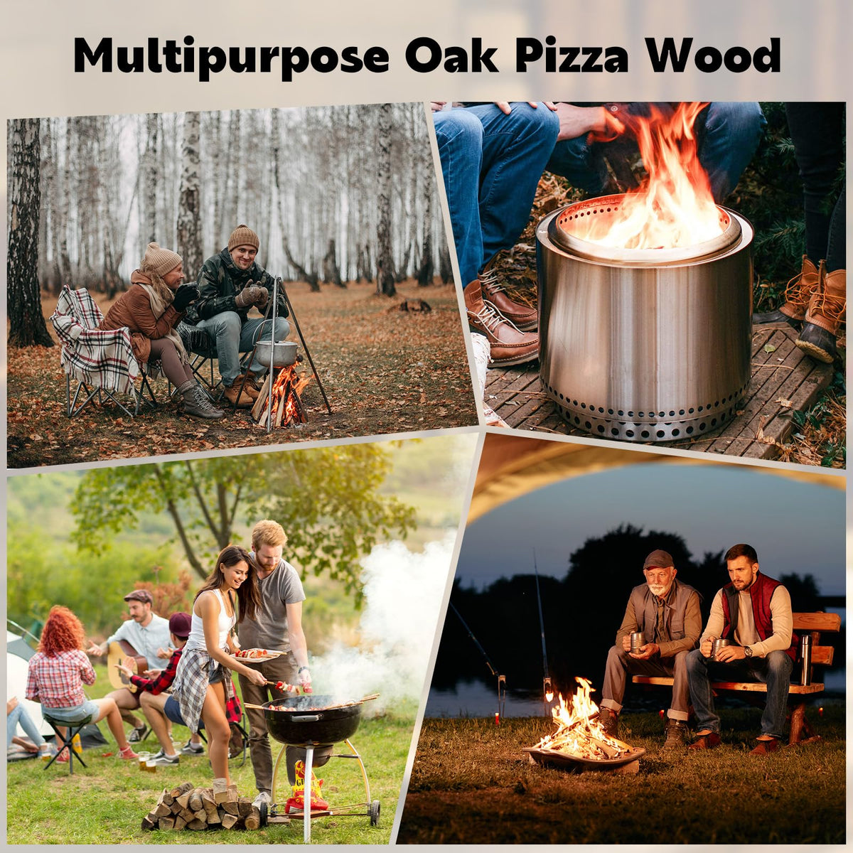 W&E Choice multi-use wood ideal for ovens, grills, and camping.