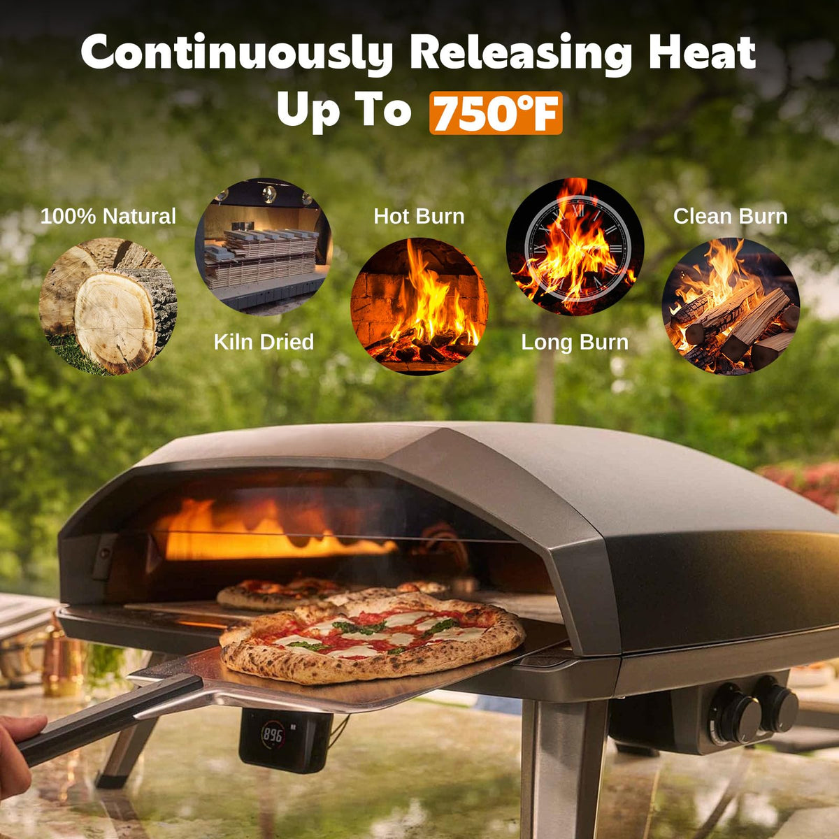 W&E Choice six-inch logs ready to light for quick oven heat.